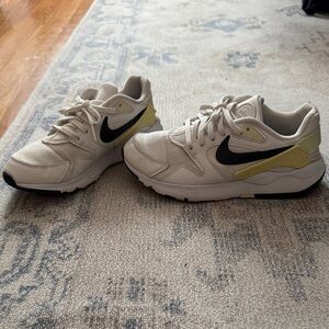 Nike Sneakers - White and Black with Green/Yellow Accents